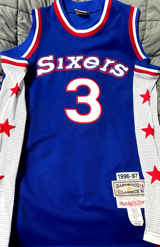 Philadelphia 76ers #3 Allen Iverson Mitchell & Ness Hardwood Classics Mens Sz:50 - Picture 7 of 13