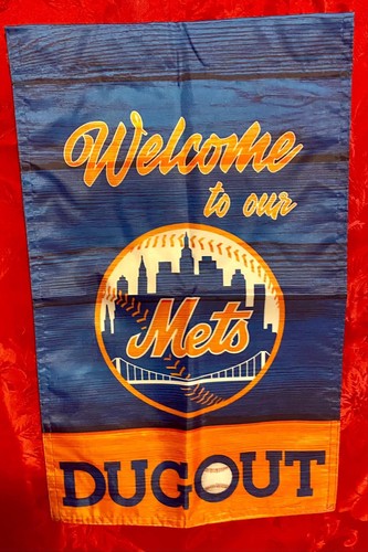 New York Mets Dugout Double Sided Garden Flag 12” x 18” MLB New In Package - Picture 4 of 6