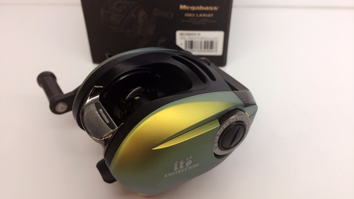 MEGABASS IS63 LARIAT LEFT LIMITED RARE IL GREEN Reel Fedex 3-5days