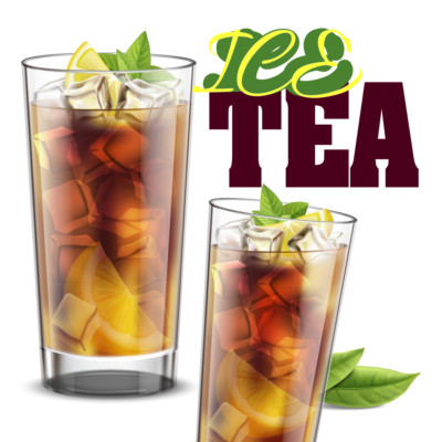 ICE TEA | Laminated Vinyl Decal Sticker Label