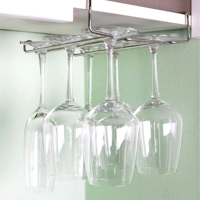 Hanging Wine Glass Rack Drinking Glasses Storage Holder Mounted on the shelf eBay
