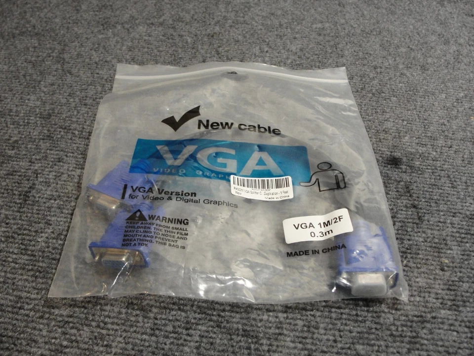 VGA Pasow VGA Splitter C Duplication 1 Feet Y Splitter Monitor VGA Cable - Image 4 of 4