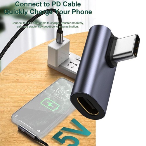 90° USB-C Male Female Adapter Data Right Angled Converter nice V2P4