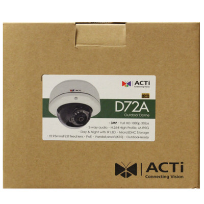 Acti D Series D72A Video Camera (White) (888034004092)