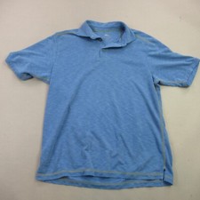 Tommy Bahama Mens Medium Polo Shirt Short Sleeve Golf Button Up Blue