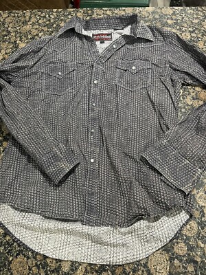 Rock Roll Cowboy Pearl Snap Long Sleeve Shirt Size L Nice Colors And Pattern Nic