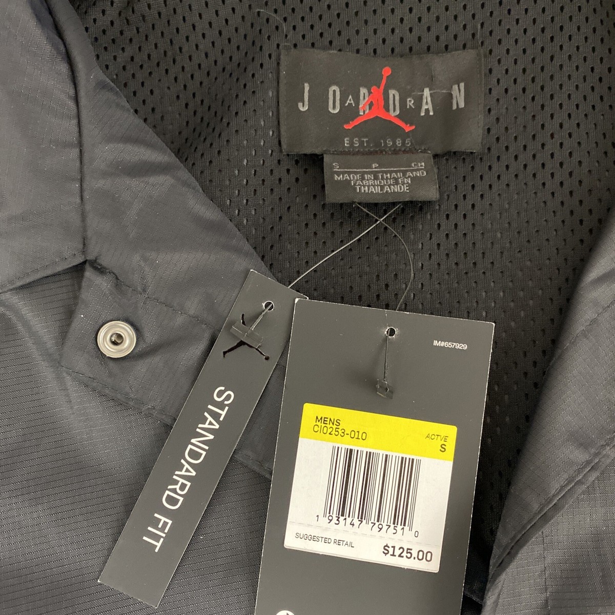 Nike AIR Jordan Legacy AJ 4 Men's Coaches Jacket Black Nike AIR Jordan Legacy AJ 4 Men's Coaches Jacket Black