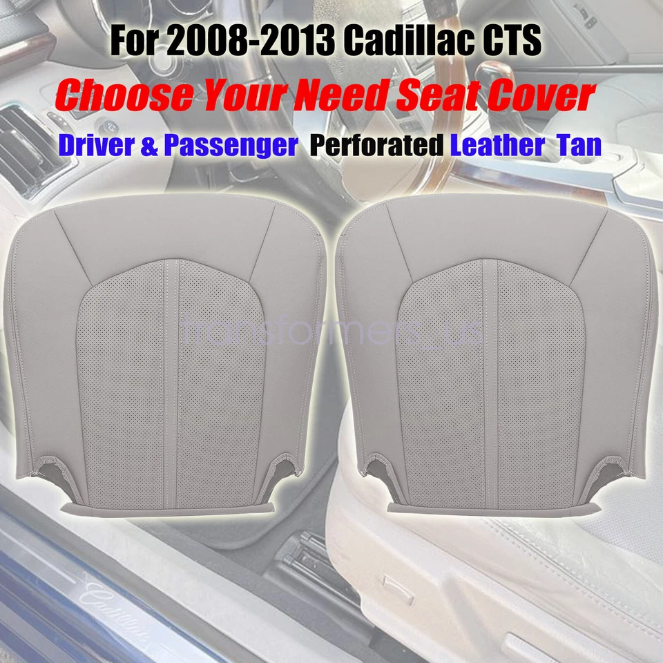 Cubierta de asiento inferior de cuero gris para conductor/pasajero delantero para Cadillac CTS 2008-2013 Foto 2 de 4