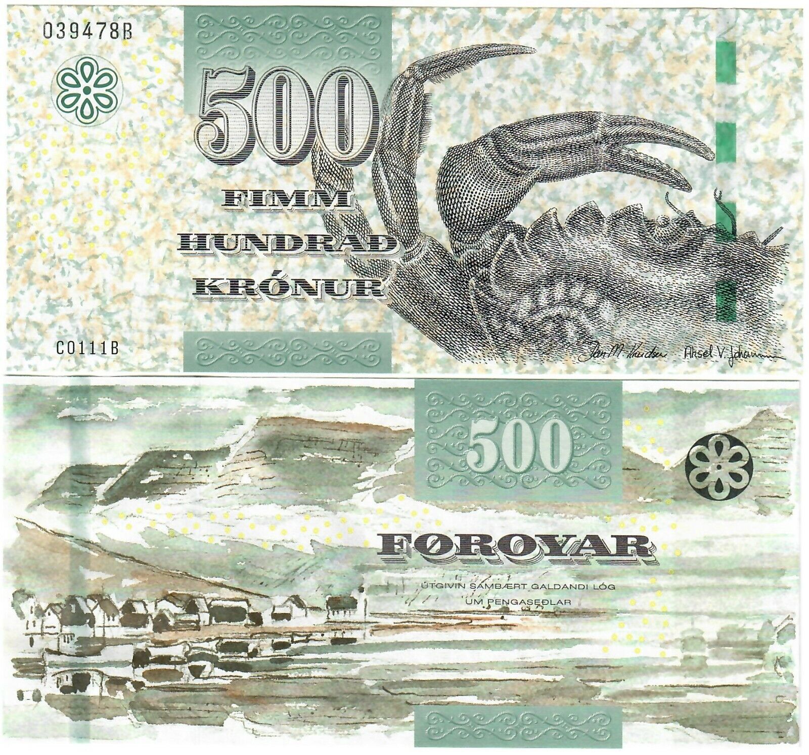 Faroe Islands 500 Kronur 2011 UNC