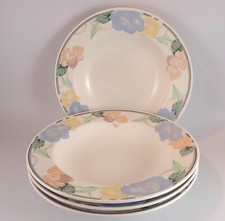 Mikasa Intaglio Garden Poetry Large Rim Soup Bowls (Set of 4) Japan CAC08