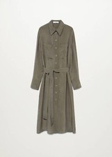 BNWT Mango Womens Belted cupro dress UK Size 8(S) RRP: £69.99