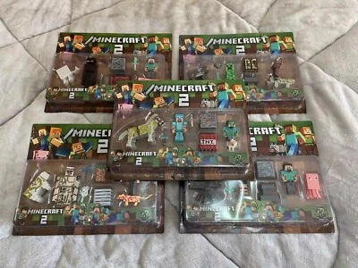 Large Minecraft Action Figures Set With Box - Photo 1/2