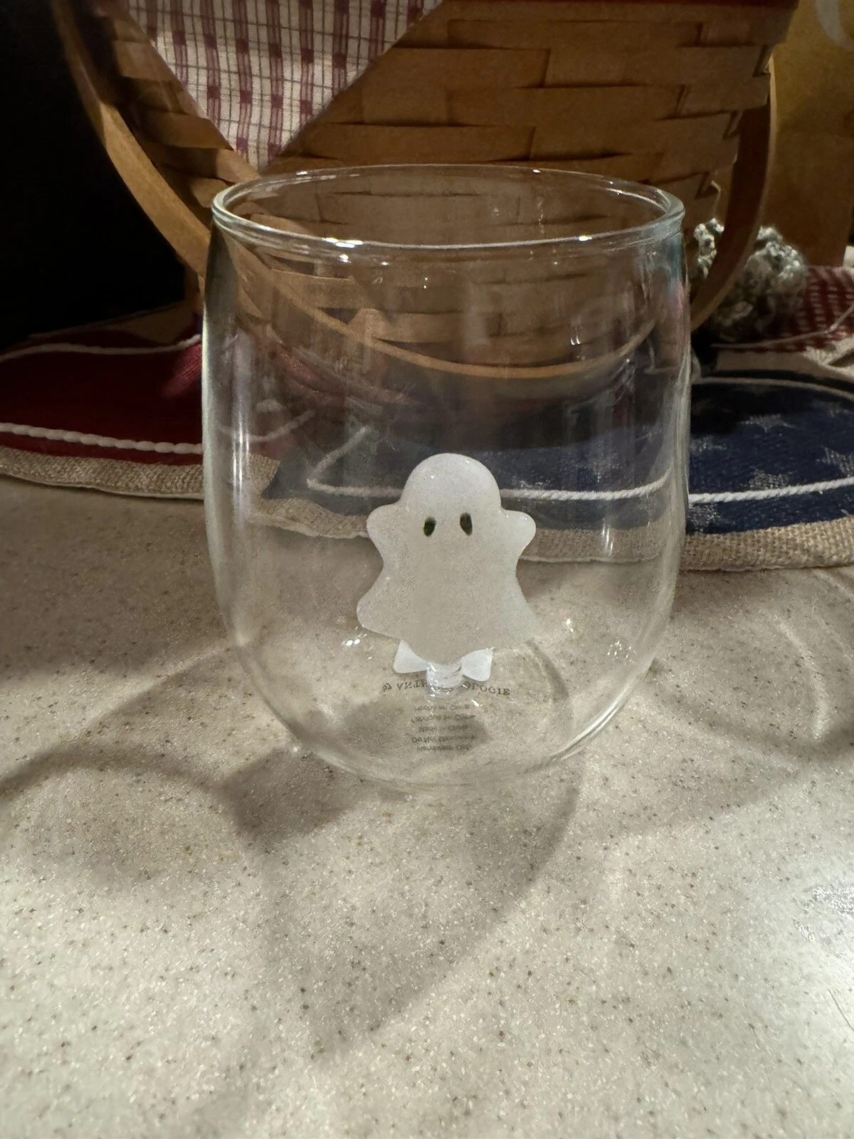 Anthropologie Stemless Wine Glass~GHOST~Hand Blown Glass~NIB~2024~SOLD OUT~