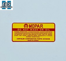 1968 1969 1970 1971 Mopar Do Not Wash Instructions Nos Quality Factory Exact