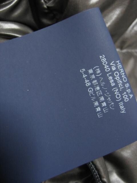 HERNO long down jacket 38 polyester navy Used fro… - image 4