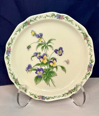 Noritake Gala Cuisine Conservatory Rimmed Salad Plates 8.25” Pansy 7915