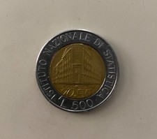 Italia 500 lire, 1996 70° anniversario - ISTAT Istituto Nazionale di Statistica