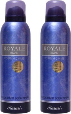 RASASI royal blue Deodorant Spray - For Men & Women (300 ml, Pack of 2)