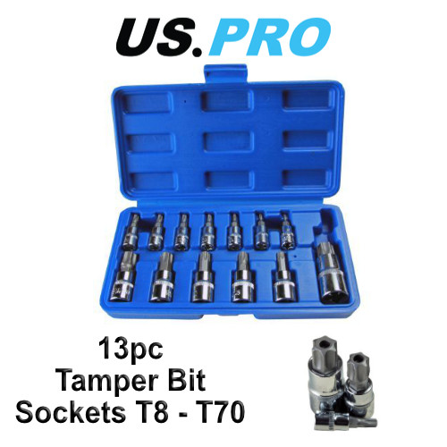 US PRO Torx-Bit-Set – 13-teilig Von T8 Bis T70 – Inkl. Tamper Bits Und Aufbewahrungskoffer