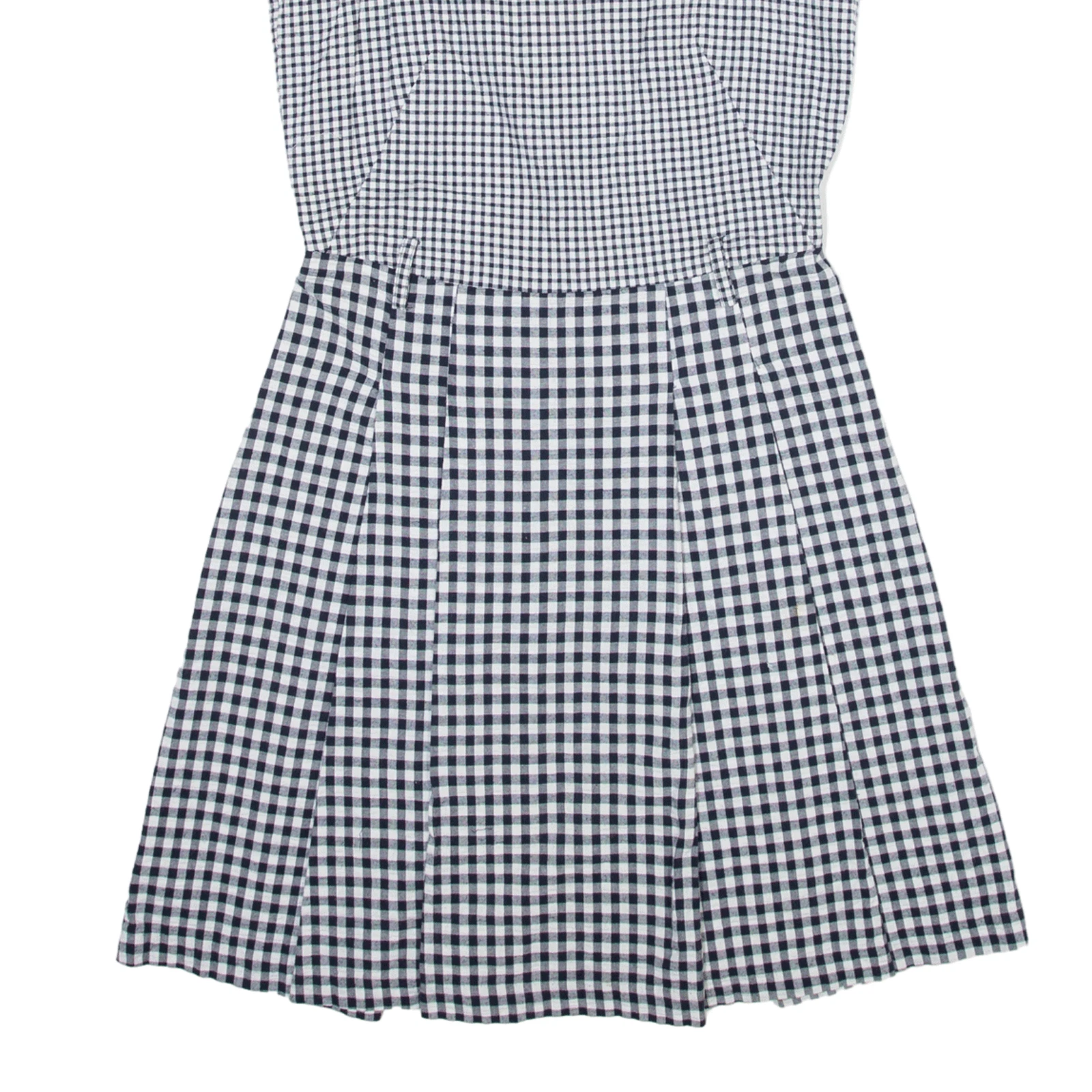Abito MICHAEL KORS aderente e svasato bianco Gingham senza maniche corto donna UK 8