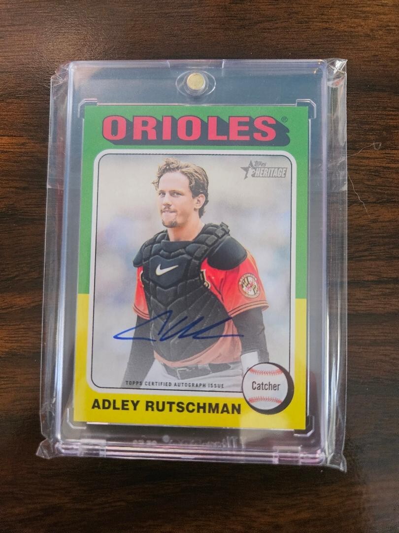 2024 TOPPS HERITAGE - ADLEY RUTSCHMAN - REAL ONE AUTOGRAPH - ORIOLES!!!