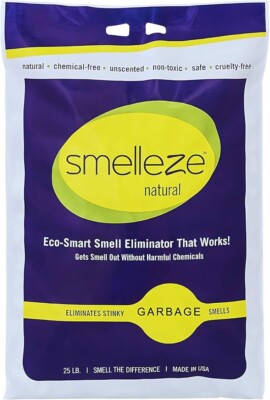 SMELLEZE Natural Garbage Smell Deodorizer Gran.: 25 lb. Bag Sprinkle on Garbage
