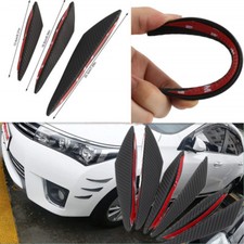 6x Alerón de aleta difusor de cuerpo de impresión de fibra de carbono divisor de labios parachoques delantero para automóvil