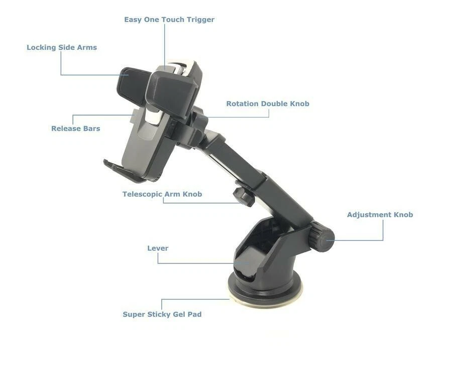 2021 Version Car Phone Mount Holder Adjustable Long Neck One Touch for Windshiel - Image 3 of 4