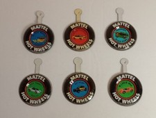 Vtg. Lot Of 6 Hot Wheels Redline Metal Buttons Badges HK