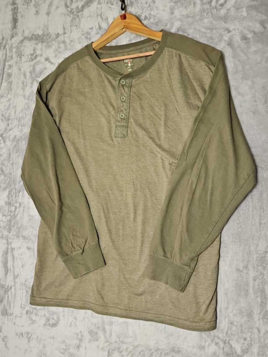 Redhead Henley Shirt Men’s L  Long Sleeve Pullover  Army Green