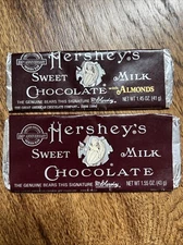TWO diff 1993 Hershey’s Chocolate Candy Wrapper 100th Anniversary (1 w/ Almonds)