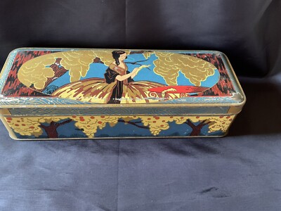 Art Deco Werbedose aus Blech