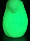 Uranium Fenton Satin Custard Glass Praying Mary  Candle Holder 6” Uv Glows