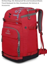 Ski Boot Bag, 55L Waterproof Ski and Snowboard Boots Travel Backpack for Skis, S