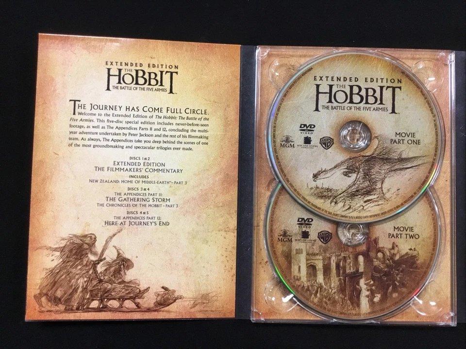 The Hobbit: The Battle of the Five Armies (Extended Edition) (DVD, 2014) RARE - Image 3 of 4