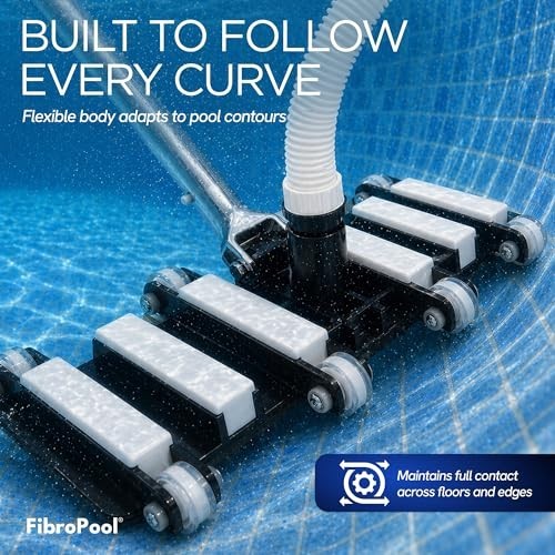 как выглядит Pool Vacuum Head 14.4 Inch Weighted Flexible Design Inground Above Ground 1.5 фото