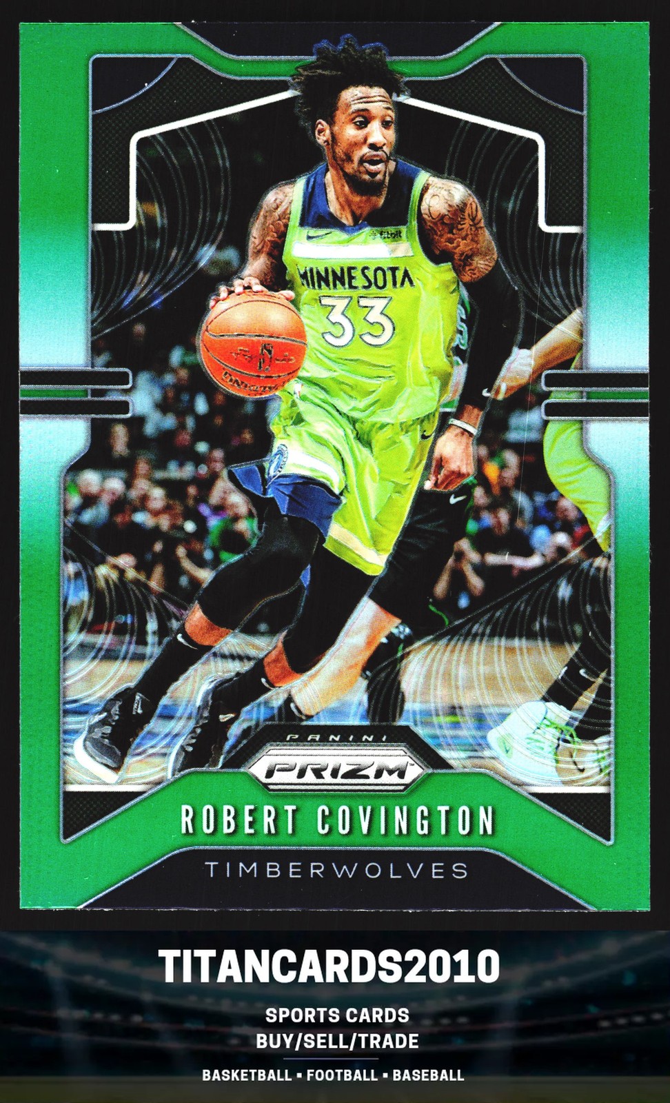 Robert Covington 2019-20 Panini Prizm Green Prizm Minnesota Timberwolves #166
