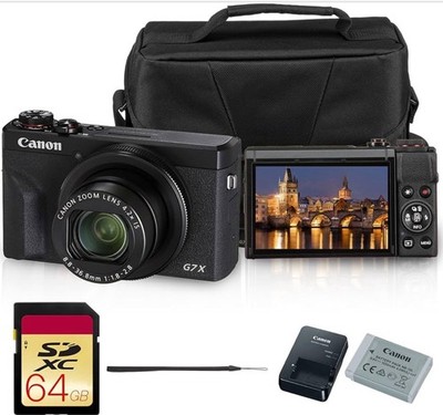 Canon PowerShot G7 X Mark III Black Compact 20.1MP 4.2x Wi Fi Bag 64GB SDXC