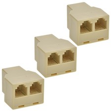 3x RJ12 6P6C Female to 2 Female Telephone Phone Line Splitter T Adapter Reverse