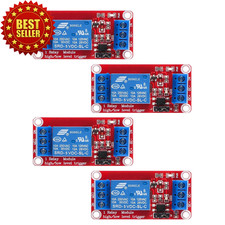 4 PCS 5V DC 1-Channel Relay Module with Optocoupler High/Low Level Trigger
