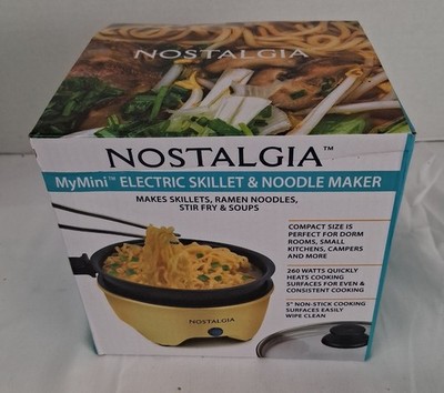 Nostalgia MyMini Electri Skillet & Noodle Maker 5'' Non-Stick Compact NIB Sealed