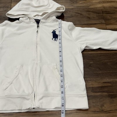 トップス RalphLauren big pony zip up hoodie white Polo Ralph Lauren Hoodie Youth Medium 10-12 White Full Zip Big