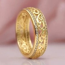 8mm Vintage Fashion Woman 18k Gold Plated Spa...