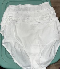 4 Hanes Ultimate Women's Cotton Hi-Cut Underwear, Size 10 White