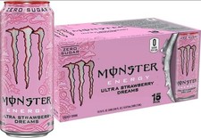 Monster Energy Ultra Strawberry Dreams, Sugar Free Energy Drink, 16 Ounce (Pack