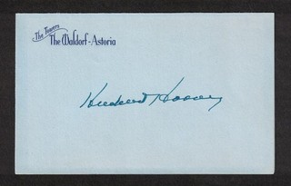 Herbert Hoover Presidente degli Stati Uniti Autografo Originale Firmato 3x5 Cancelleria PSA/DNA