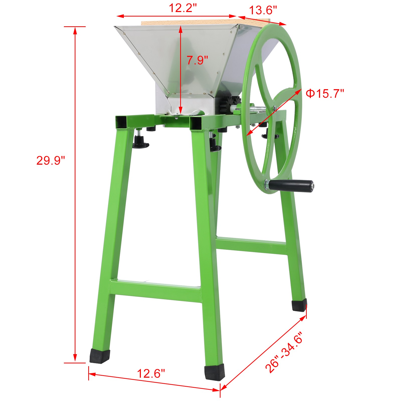 7L Manual Juicer Grinder w/ Stand Portable Fruit Crusher Fruit Scratter Pulper