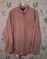    Ariat FR Flame Resistant Shirt Mens LARGE CAT 2 2112 Red Plaid Button Down