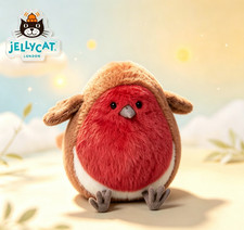 NEW Jellycat Amused Plum Robin Plush Toy - With Hang Tags & Dust Bag UK STOCK