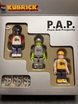STUSSY - STUSSY 置物 P.A.P Peace And prosperity Stussy Kubrick PAP Set 2003 Medicom Toy Limited Box Vintage